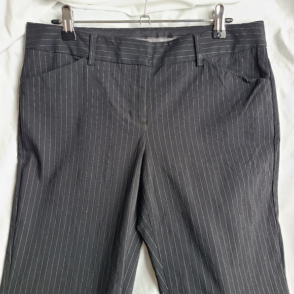 Express Design Studio Editor Mid Rise Bootcut Pinstripe Dress Pants Size 6R - Picture 3 of 11